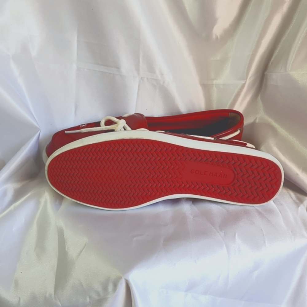 Cole Haan Nantucket Camp Moccasin Red Patent Leather 8 - Picture 4 of 4